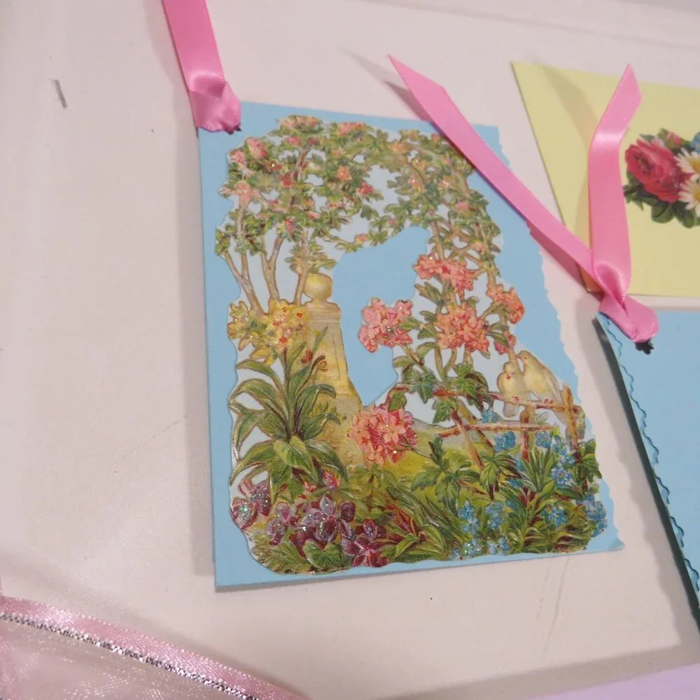 Victorian Gift Tags Cardstock with some embossed images & glitter paint accents